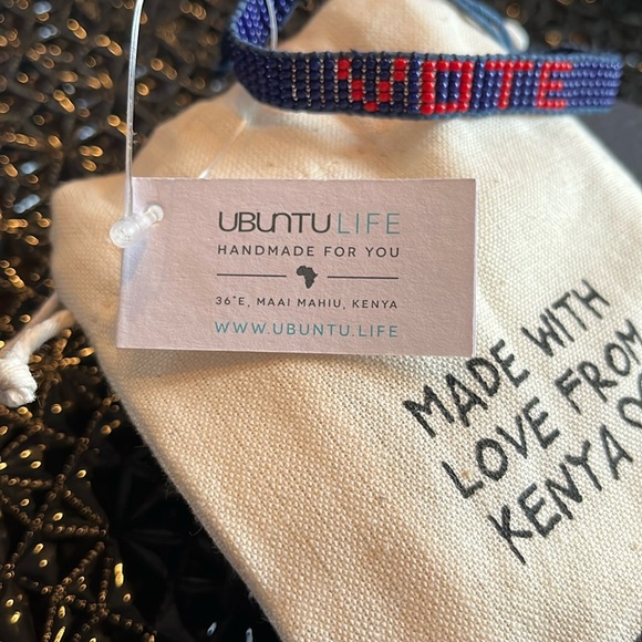 NWT 🗳️ VOTE Bracelet • Navy/Red Handwoven Beaded • Adjustable • Graphic Image - Picture 6 of 11